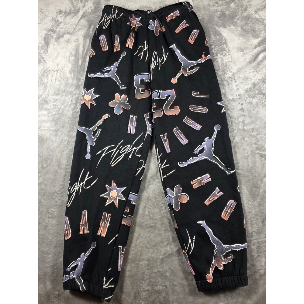 Jordan Joggers Youth XL Black Flight Jumpman All-Over Print Fleece Sweatpants